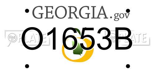 O1653B Georgia License Plate
