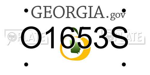 O1653S Georgia License Plate