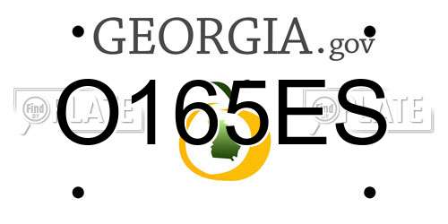 O165ES Georgia License Plate