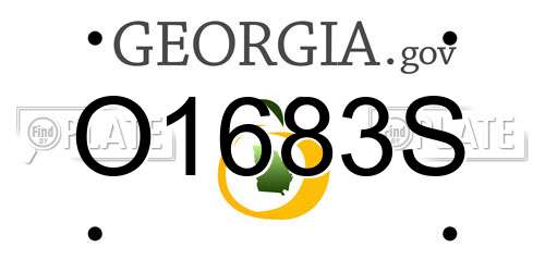 O1683S Georgia License Plate