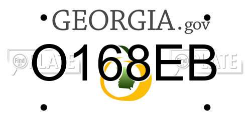 O168EB Georgia License Plate