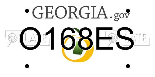 O168ES Georgia License Plate