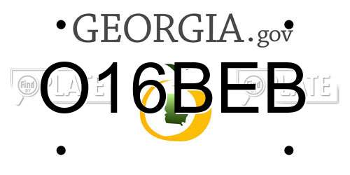 O16BEB Georgia License Plate