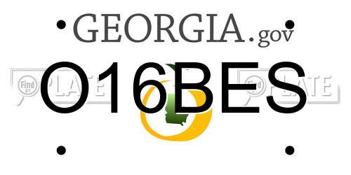 O16BES Georgia License Plate