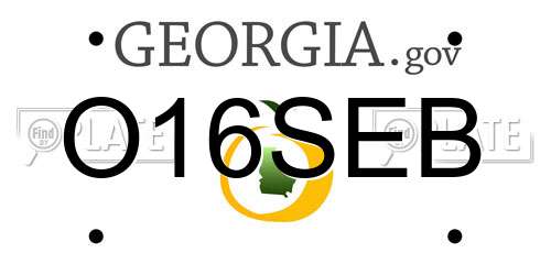O16SEB Georgia License Plate