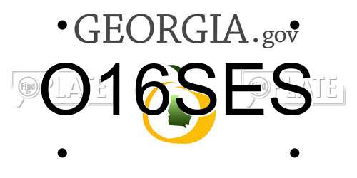 O16SES Georgia License Plate