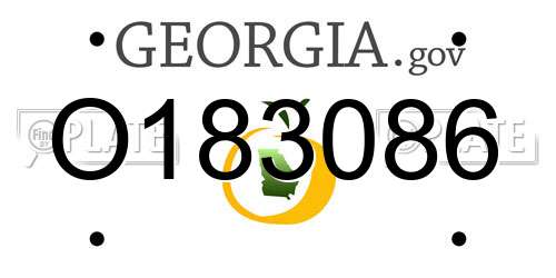 O183086 Georgia License Plate