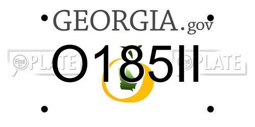 O185II Georgia License Plate