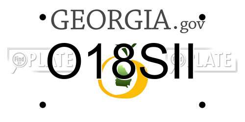 O18SII Georgia License Plate