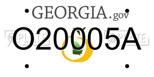 O20005A Georgia License Plate