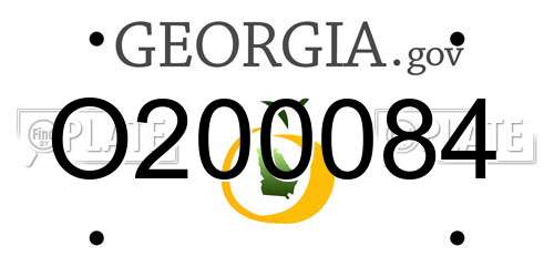O200084 Georgia License Plate