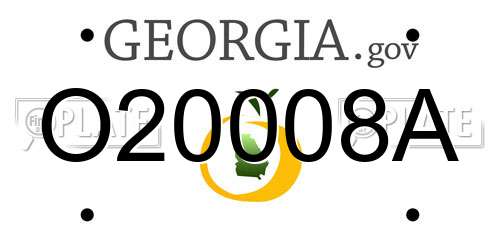O20008A Georgia License Plate