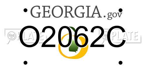 O2062C Georgia License Plate
