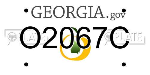 O2067C Georgia License Plate