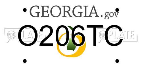 O206TC Georgia License Plate