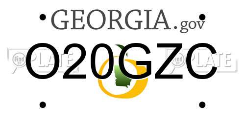 O20GZC Georgia License Plate