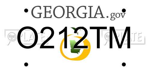 O212TM Georgia License Plate