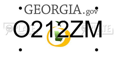 O212ZM Georgia License Plate