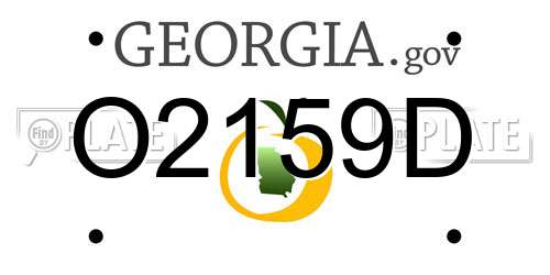 O2159D Georgia License Plate