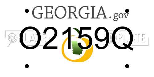 O2159Q Georgia License Plate