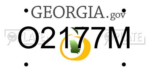 O2177M Georgia License Plate