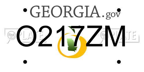 O217ZM Georgia License Plate