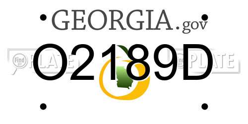 O2189D Georgia License Plate