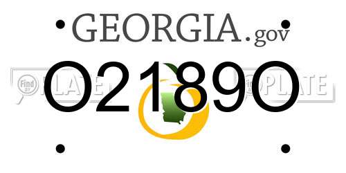 O2189O Georgia License Plate