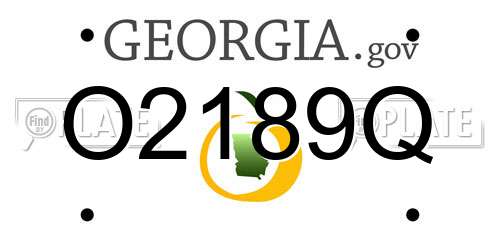 O2189Q Georgia License Plate