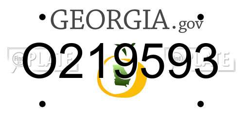 O219593 Georgia License Plate