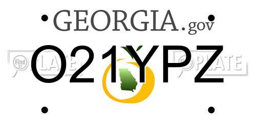 O21YPZ Georgia License Plate