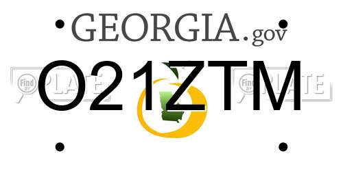 O21ZTM Georgia License Plate
