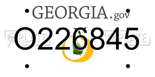 O226845 Georgia License Plate
