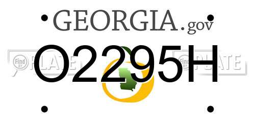 O2295H Georgia License Plate