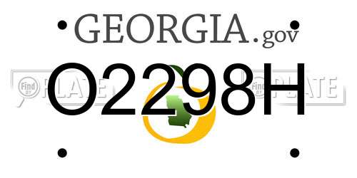 O2298H Georgia License Plate
