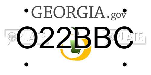 O22BBC Georgia License Plate