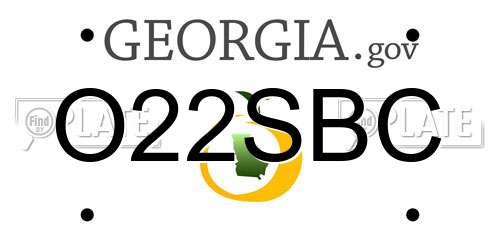 O22SBC Georgia License Plate