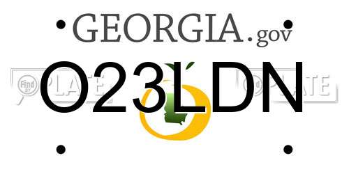 O23LDN Georgia License Plate