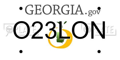O23LON Georgia License Plate