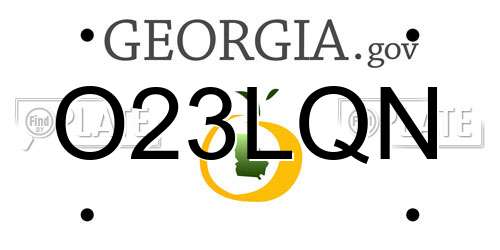 O23LQN Georgia License Plate