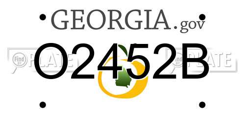 O2452B Georgia License Plate