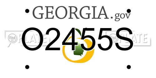 O2455S Georgia License Plate