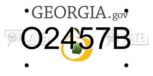 O2457B Georgia License Plate
