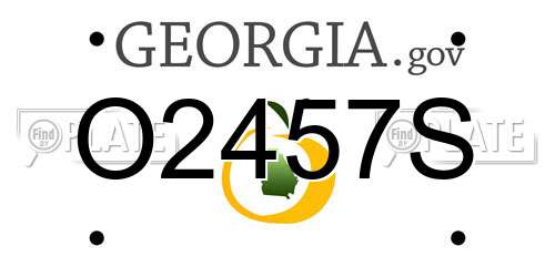 O2457S Georgia License Plate