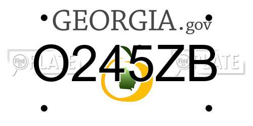 O245ZB Georgia License Plate