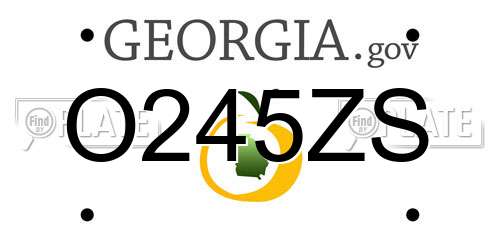 O245ZS Georgia License Plate