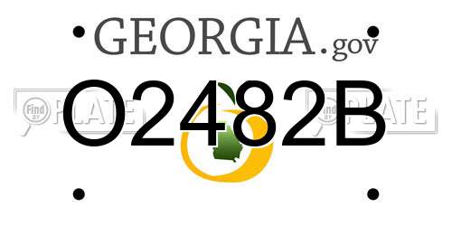 O2482B Georgia License Plate