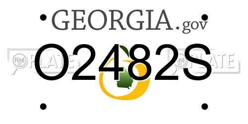 O2482S Georgia License Plate