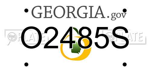 O2485S Georgia License Plate