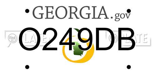 O249DB Georgia License Plate